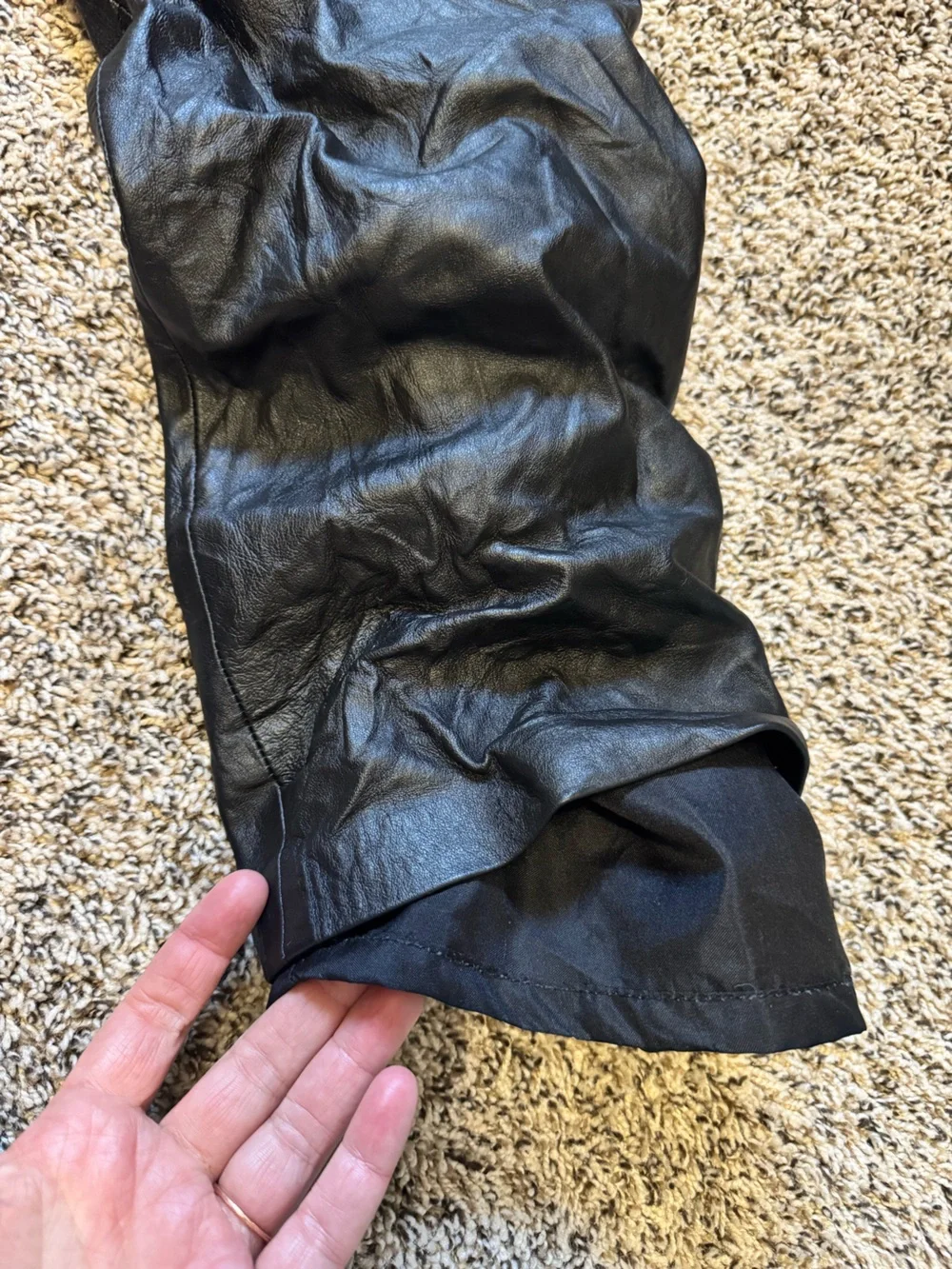 Margaret Godfrey Black 100% Leather Straight Leg Pants